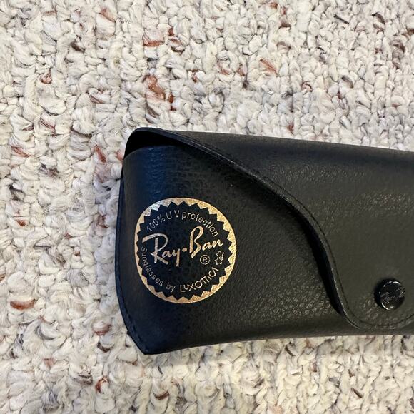 Ray ban Leather Universal Soft Sunglasses Case Black w/ Cleaning Cloth Eyeglass - Picture 3 of 10